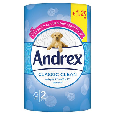 Andrex Classic Clean Toilet Roll, 2 Rolls - Smartkartz.co.uk