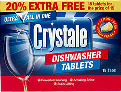Crystale Dishwasher Tabs 18's - Smartkartz.co.uk