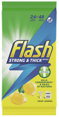 Flash Anti-bac Wipes - Lemon 24s=48s - Smartkartz.co.uk